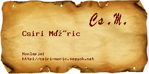 Csiri Móric névjegykártya